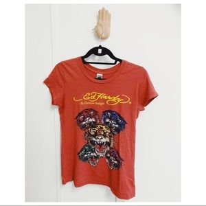 SOLD!!! Ed Hardy Christian audigier tiger tshirt